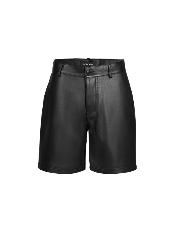 DONCARE 24 BLACK LEATHER SHORTS