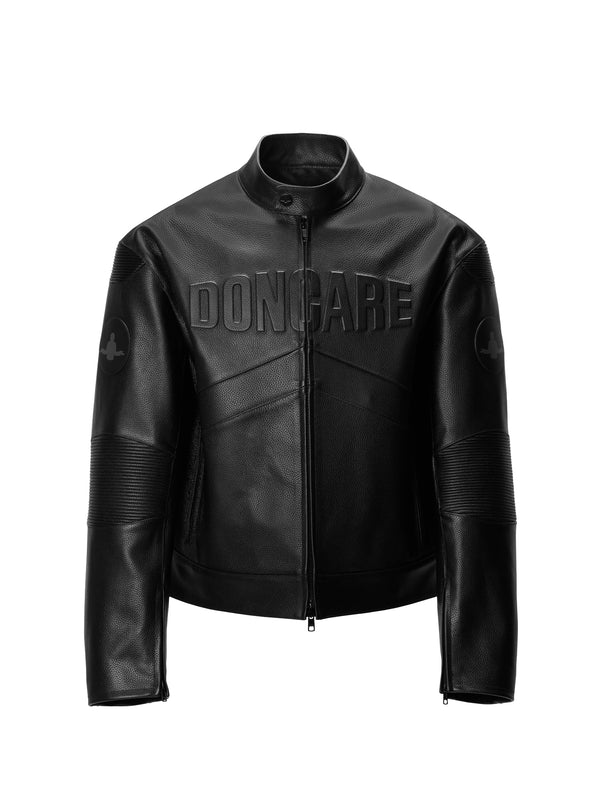 DONCARE "Leather rhinestone biker jakcet"