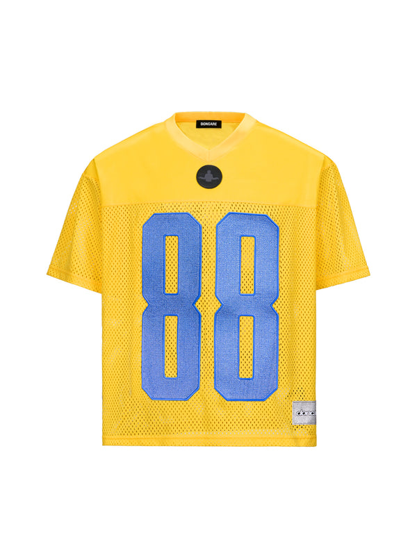 DONCARE "Rhinestone football jersey - YELLOW"