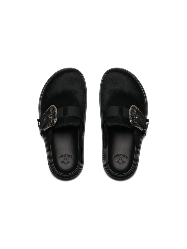 DONCARE 24 LEATHER METAL MULES-  BLACK