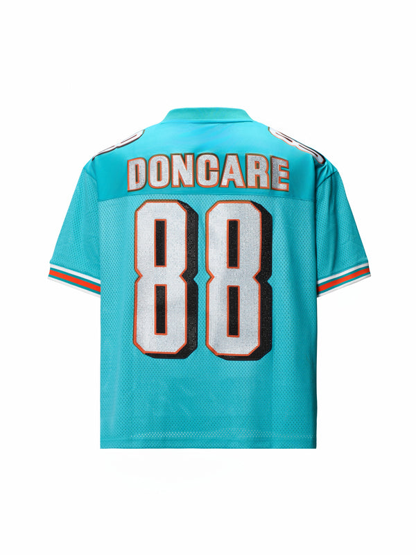 DONCARE "Rhinestone football jersey - BLUE"