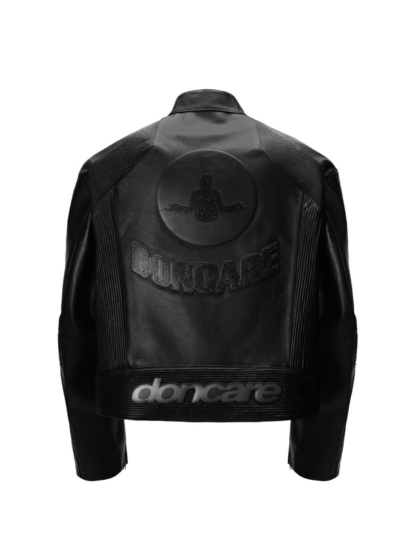 DONCARE "Leather rhinestone biker jakcet"